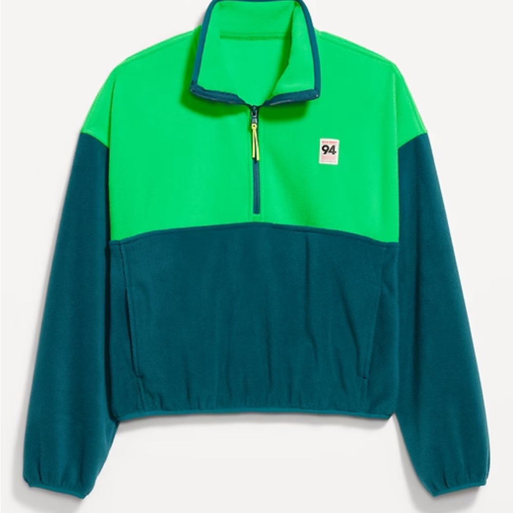 Old Navy Oversized Performance Microfleece Cropped Half Zip